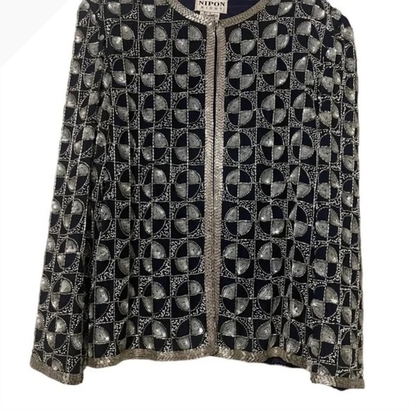 Vintage Nipon Night Evening Jacket Encrusted with Sparkling Sequins Beads, large - Picture 2 of 9